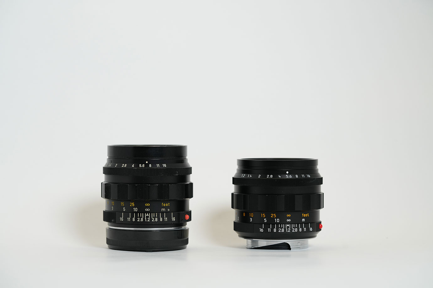 左：Leica Noctilux 50/1.2 右：Leica Noctilux-M 50/1.2 ASPH.
