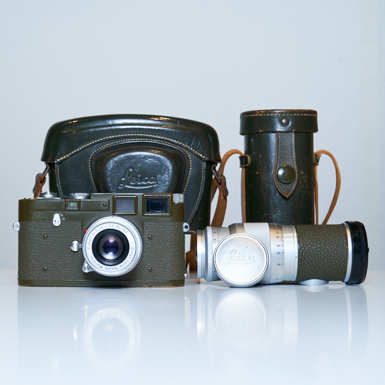 Leica(ライカ) M1 Olive、Elmar-M f2.8/50mm、Hektor-M f4.5/135mm、Case Set